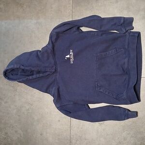 Local Boy Outfitters Youth Hoodie Navy Blue Dog & Crescent Moon Graphic 16”